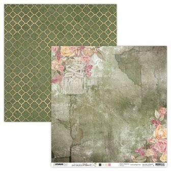 Scrappapier Warm&amp;Cosy 30.5x30.5cm p/vel groen/roze