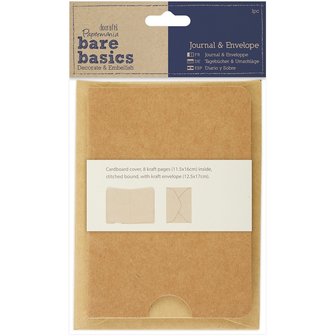 Bare basics  Journal &amp; Envelopes 11.5x16cm 