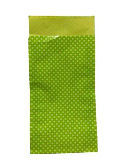 Zakken groen/geel stip 7x13cm p/50st
