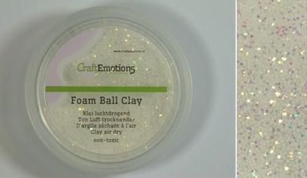 Foamball clay wit glitter luchtdrogende klei p/23gr