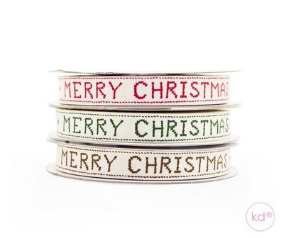 Lint rood Merry christmas 12mm p/mtr 
