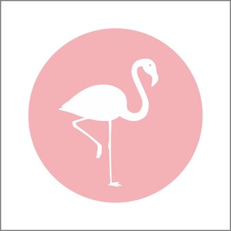 Sticker Flamingo p/20st gekleurd