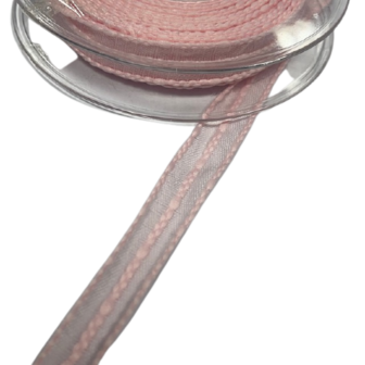 Lint roze 15mm p/mtr 3 strepen MARTINA 