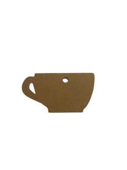 Label kraft koffiekopje 3.2x6cm p/5st