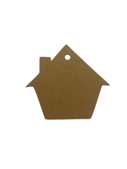 Label kraft huis 5x5cm p/100st bruin
