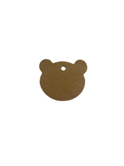 Label kraft beren hoofd 3.5cm p/5st