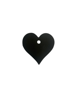 Labels zwart hart 4x4cm p/5st