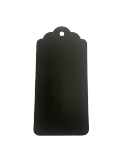 Label zwart schulp 4.5x9.5cm p/5st