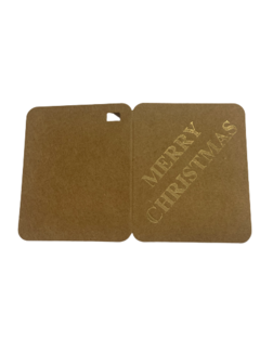 Labels kraft Merry Christmas goud 5.5x4.5cm p/5st