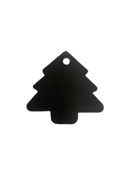 Labels zwart kerstboom 5.4x5.4cm p/5st