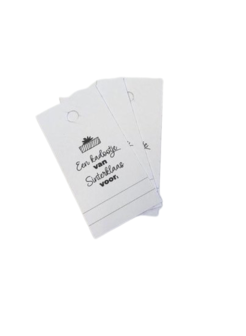 Labels kadootje van sinterklaas wit/zwart 70x35mm p/5st papier