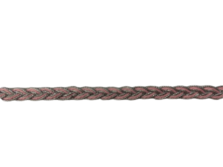 Lint lichtroze gevlochten 7mm p/m zilver
