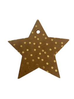 Label goud luxe ster sparks 8.5x8.5cm p/5st kraft