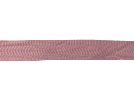 Lint roze katoen visgraat 20mm p/mtr
