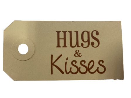 Labels 40x80mm Hugs and kisses p/10st bruin
