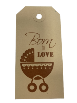 Labels 55x110mm born to love p/10st bruin 