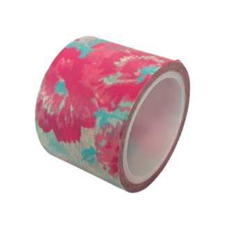 Masking tape blauw/roze bloem 30mm p/5m 