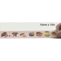 Masking tape roze cupcake 15mm p/10m 