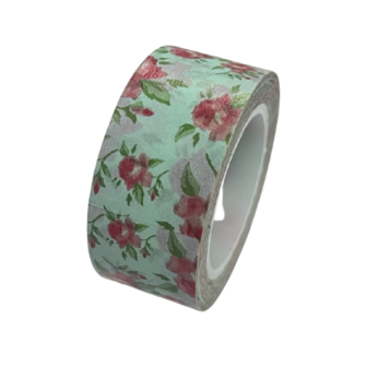 Masking tape roze/blauw bloem 20mm p/5m