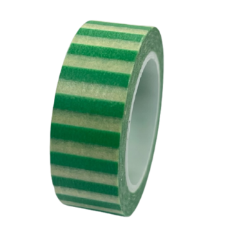 Masking tape groen rechte streep 15mm p/10m 