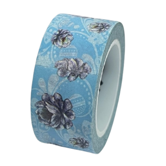 Masking tape blauw bloem 20mm p/10m 