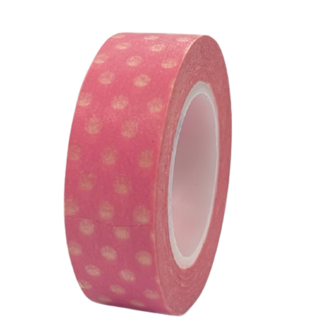 Masking tape lichtroze stip 15mm p/15m 