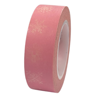 Masking tape roze ijsbloem 15mm p/10m 