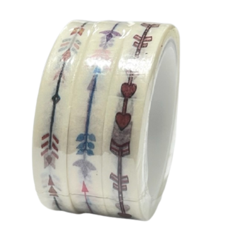 Masking tape 3 rollen pijlen 7mm p/5m 