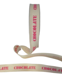 Lint creme chocolate 15mm p/mtr roze