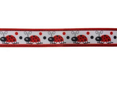 Lint wit lieveheerstbeest 20mm p/m rood