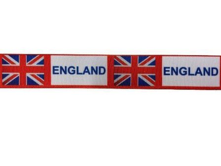 Lint rood engeland 22mm p/m wit