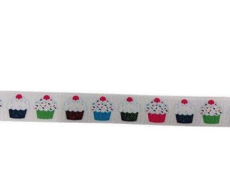 Lint wit cupcake kers 22mm p/m
