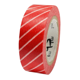 Masking tape rood streep 15mm p/10m