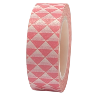 Masking tape roze driehoek 15mm p/10m