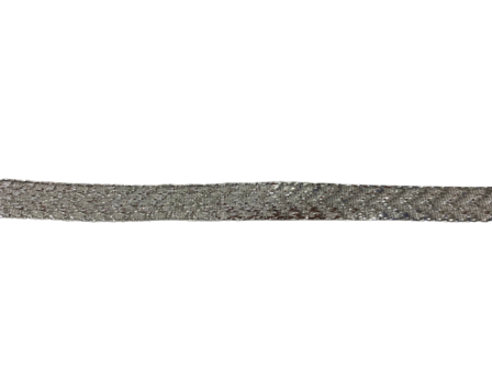 Lint zilver chevron stripes 10mm p/mtr metallic