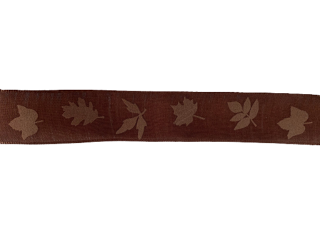 Lint bruin herfstbladeren 22mm p/mtr katoen