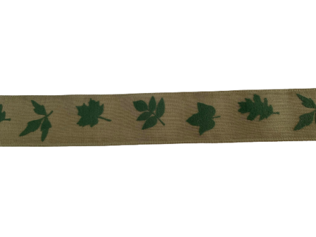 Lint groen herfstbladeren 22mm p/mtr katoen