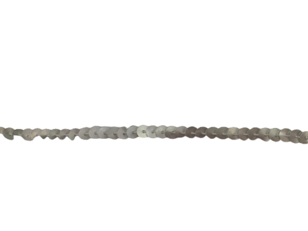 Lint zilver Sequin cord pailletten 6mm p/mtr