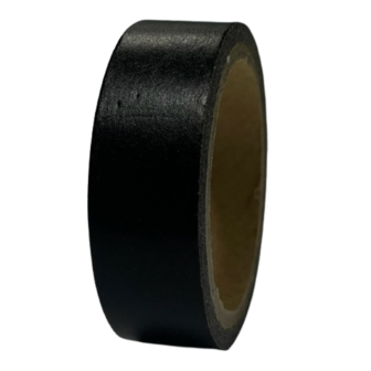 Masking tape zwart effen 15mm p/5m 