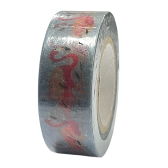 Masking tape blauw flamingo 15mm p/10m 