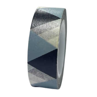 Masking tape zwart/grijs driehoek 15mm p/10m