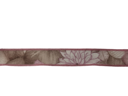 Lint roze Floral bloemen 25mm p/mtr