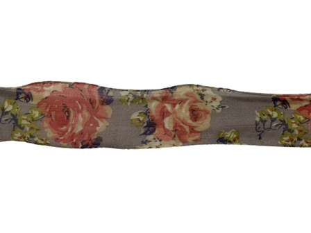Lint lila organza 38mm p/mtr bloemen 