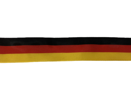 Lint duitse vlag 25mm p/20mtr zwart/rood/geel