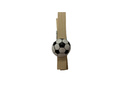 Knijper met voetbal 1.5x1.5cm p/8st houten