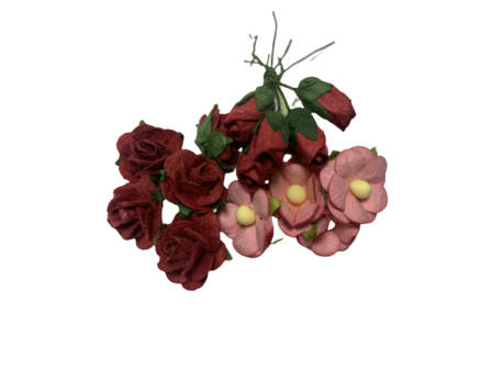 Bloemen rood 15mm p/15st 3 soorten