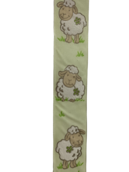 Lint groen schapen 40mm p/m met draad