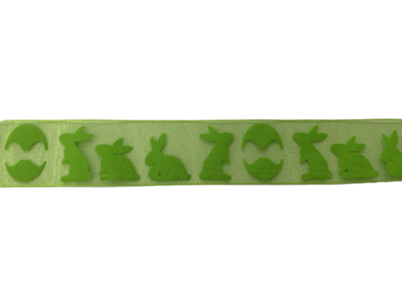 Lint groen konijn organza 22mm p/mtr