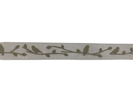 Lint grijs birdy organza 15mm p/15m