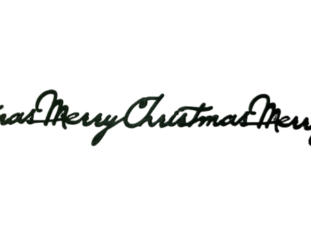Lint groen handgeschreven Merry Christmas 20mm p/mtr